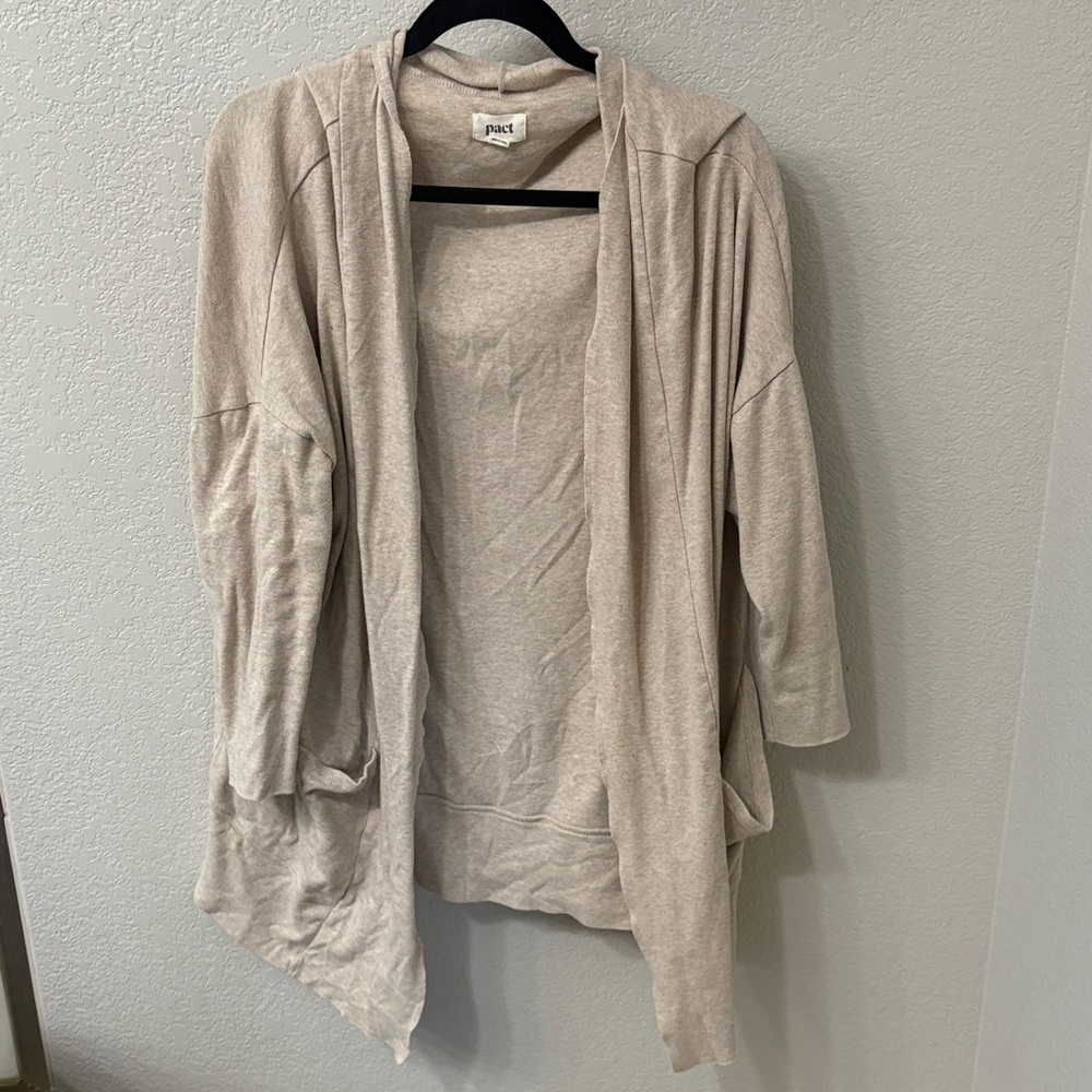 Pact Women's Oatmeal Heather Airplane Cardigan M/L